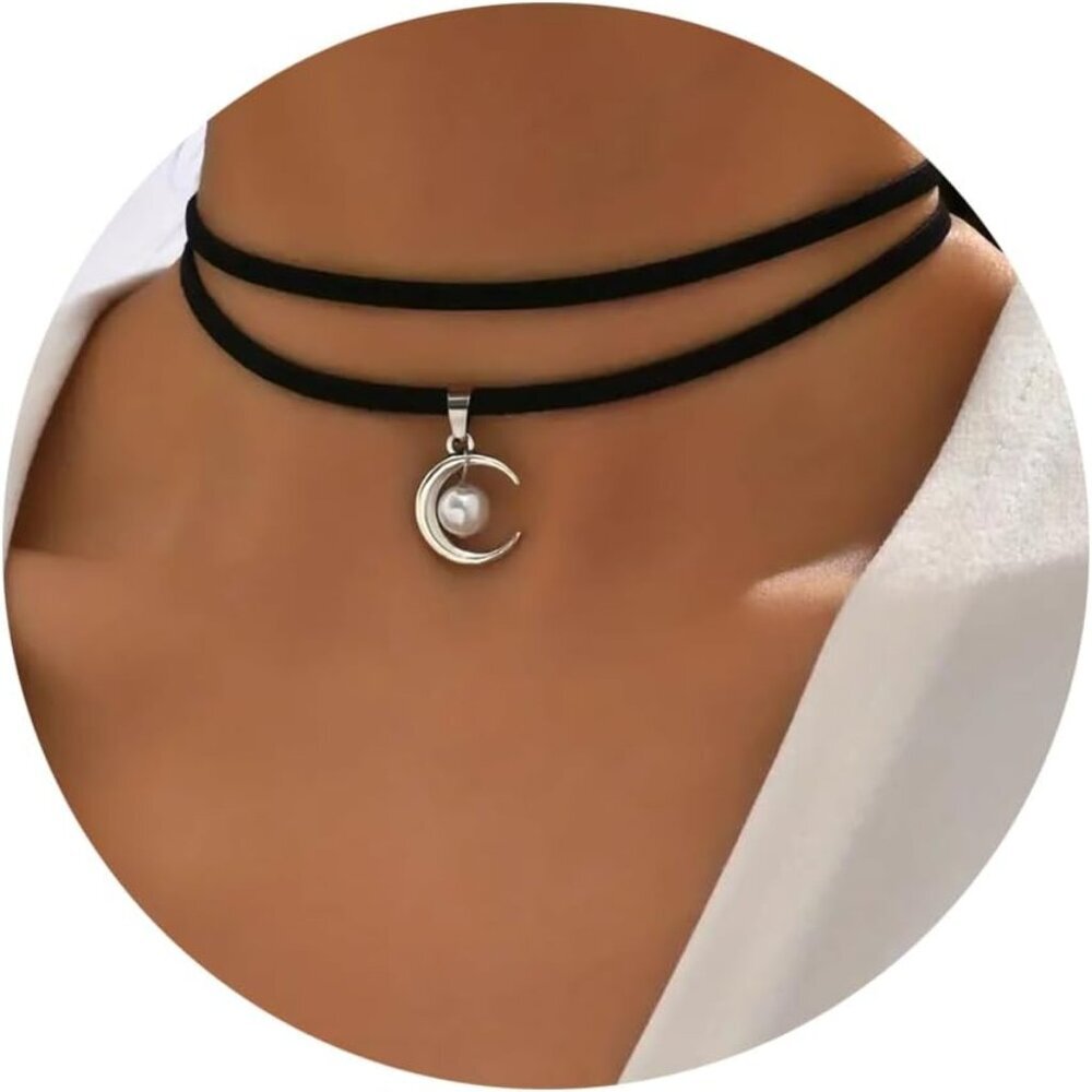 Women’s Adjustable Leather and Lace Collar Necklace - Perfect for Every Occasion